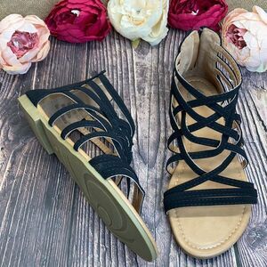 Journee Collection Black Faux Nubuck Hanni Sandals